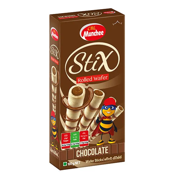 Munchee Stix Rolled Wafer Chocolate - 100g