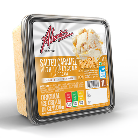 Alerics Salted Caramel With Honeycomb Icecream - 1L